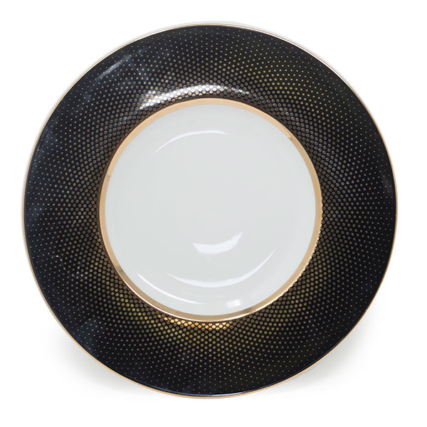 Radial Black Gold Dinner Plate 11.5