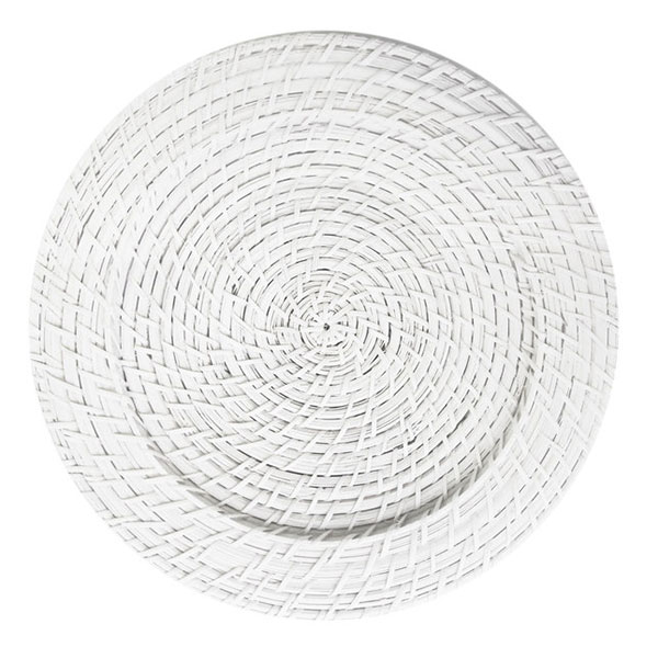 White Wicker Charger 13