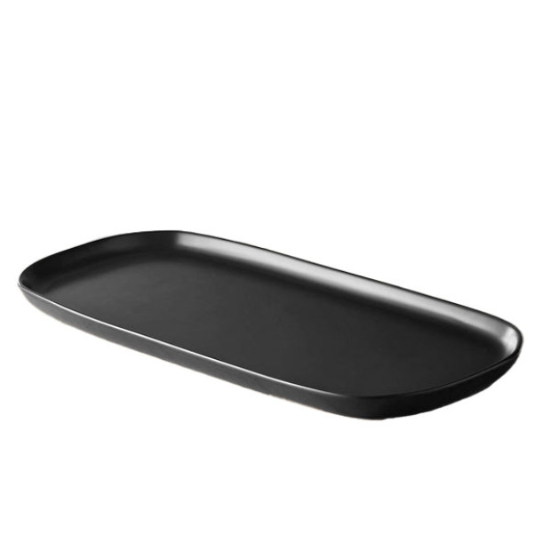 Matte Black Oval Coupe Platter 14.25