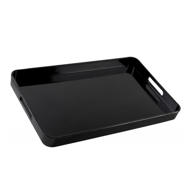 Lacquer Tray Black Rec 19.25