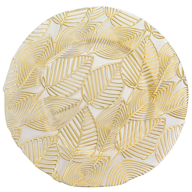 Gold Leaf Glass Charger 12.75