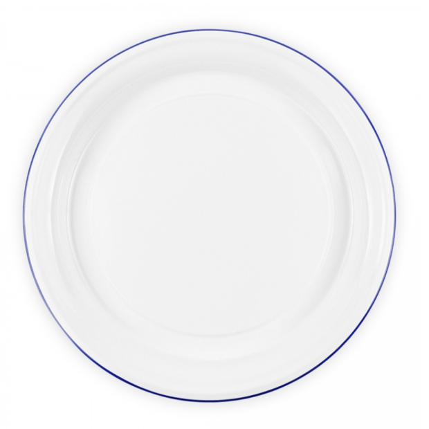 White/Blue Rim Tin Round 20