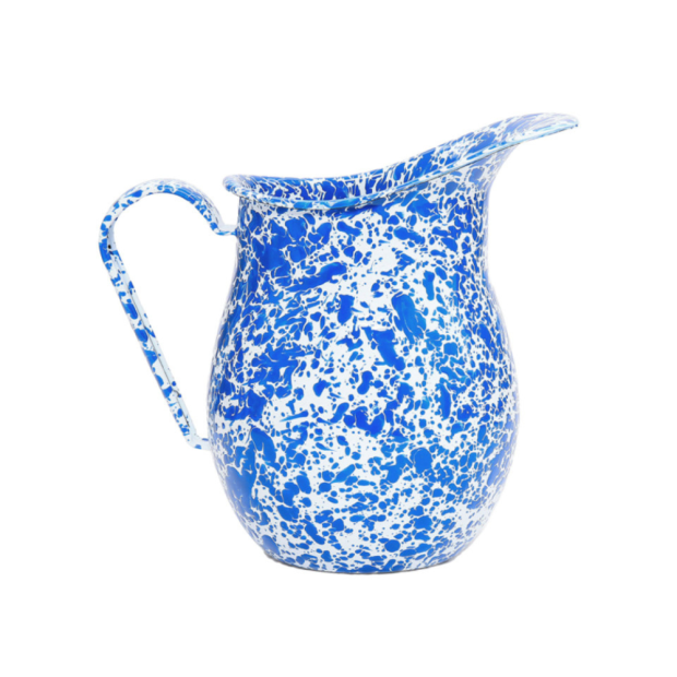 Splatter Blue Tin Water Pitcher