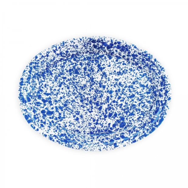 Splatter Blue Tin Oval 17