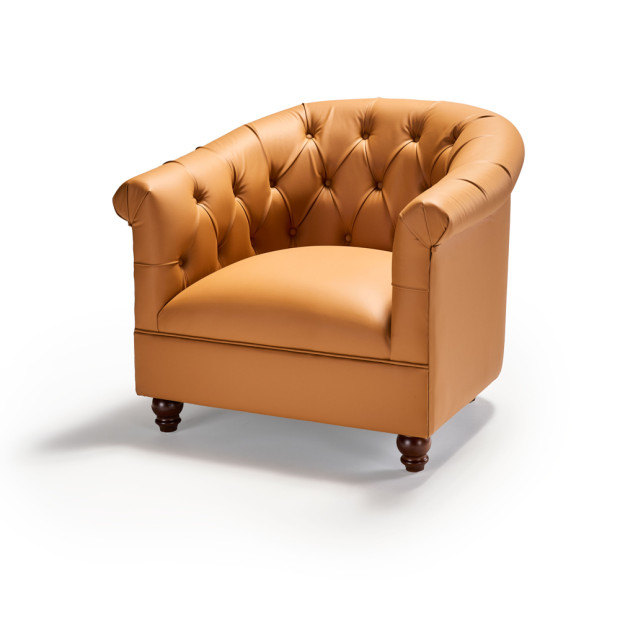 Ellison Tufted Armchair Cognac Leather