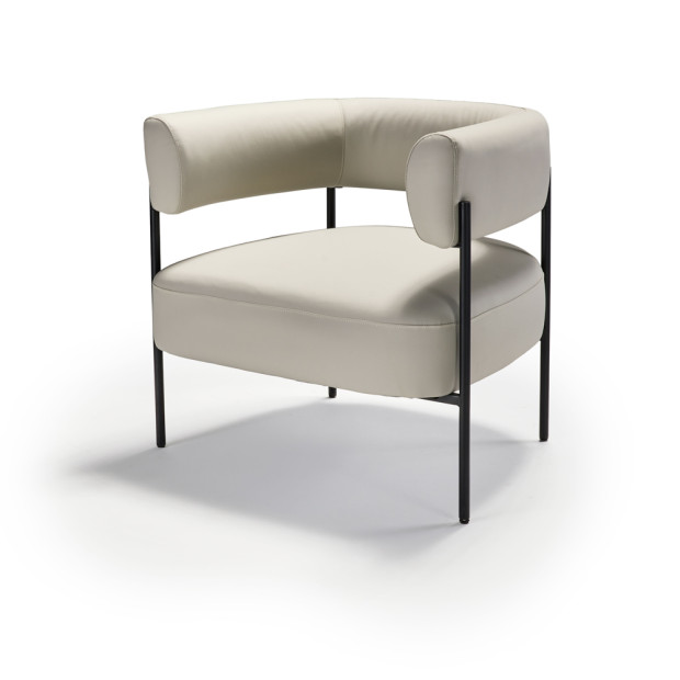 Malone Armchair Dove Grey Leather