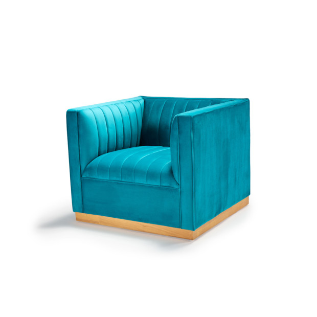 Raegan Armchair Bright Teal Velvet