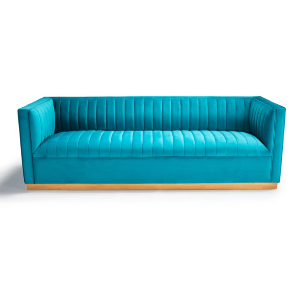 Raegan Sofa Bright Teal Velvet