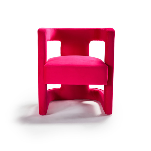 Quinn Armchair Cerise Velvet