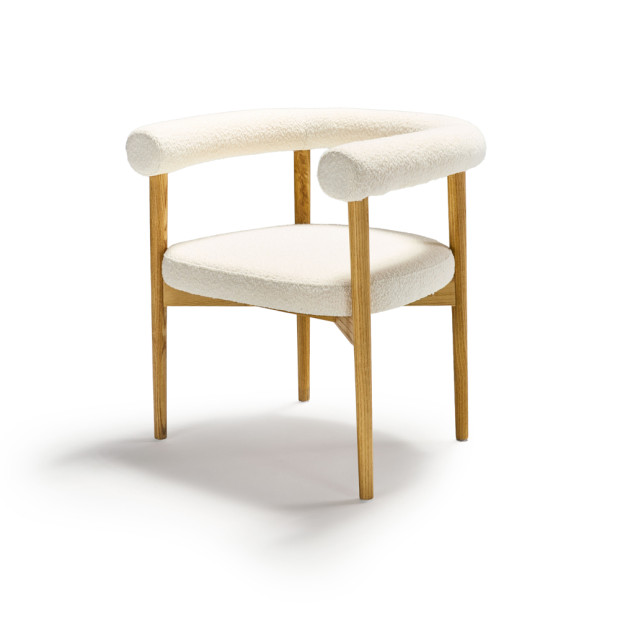 Dakota Arm Chair Off White Boucle
