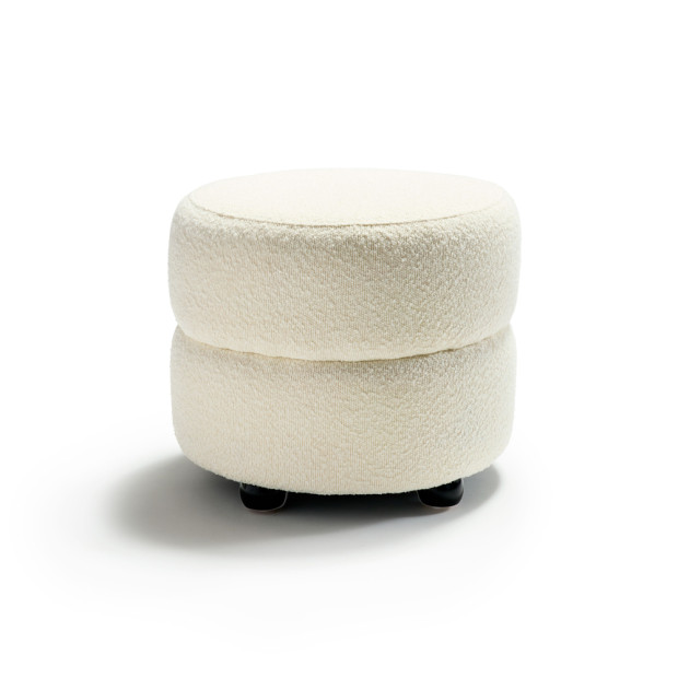 Sawyer Ottoman Off White Boucle
