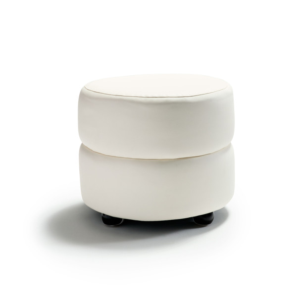 Sawyer Ottoman White Leather