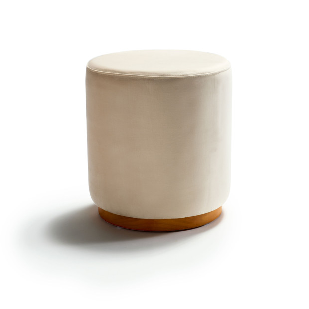 Benton Ottoman Oyster Velvet Small