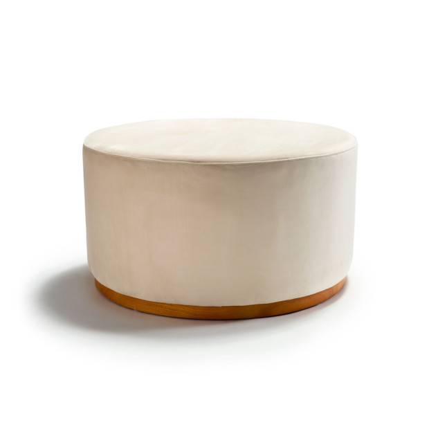 Benton Ottoman Oyster Velvet Large