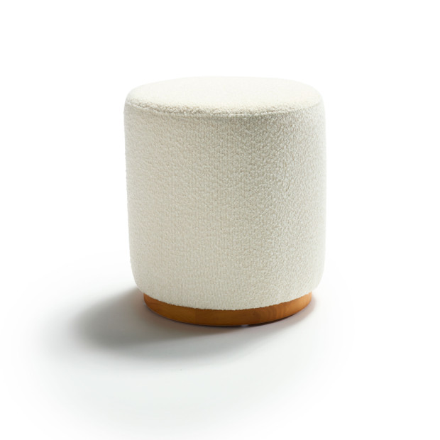 Benton Ottoman Off White Boucle Small