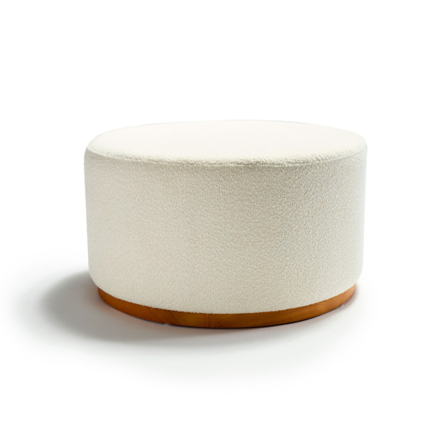 Benton Ottoman Off White Boucle Large
