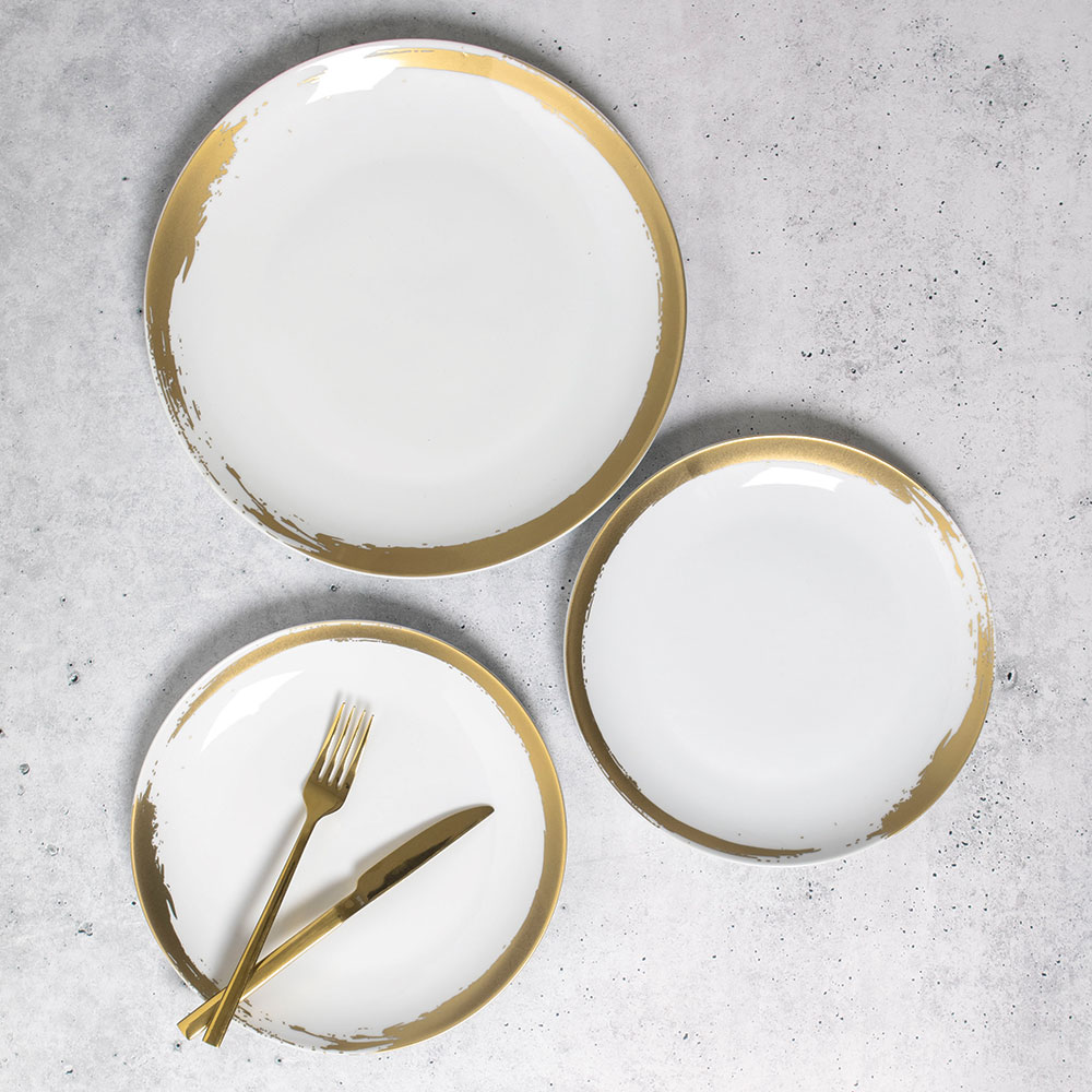 Plate Moda Micro Moda Gold Dinner Plate 11